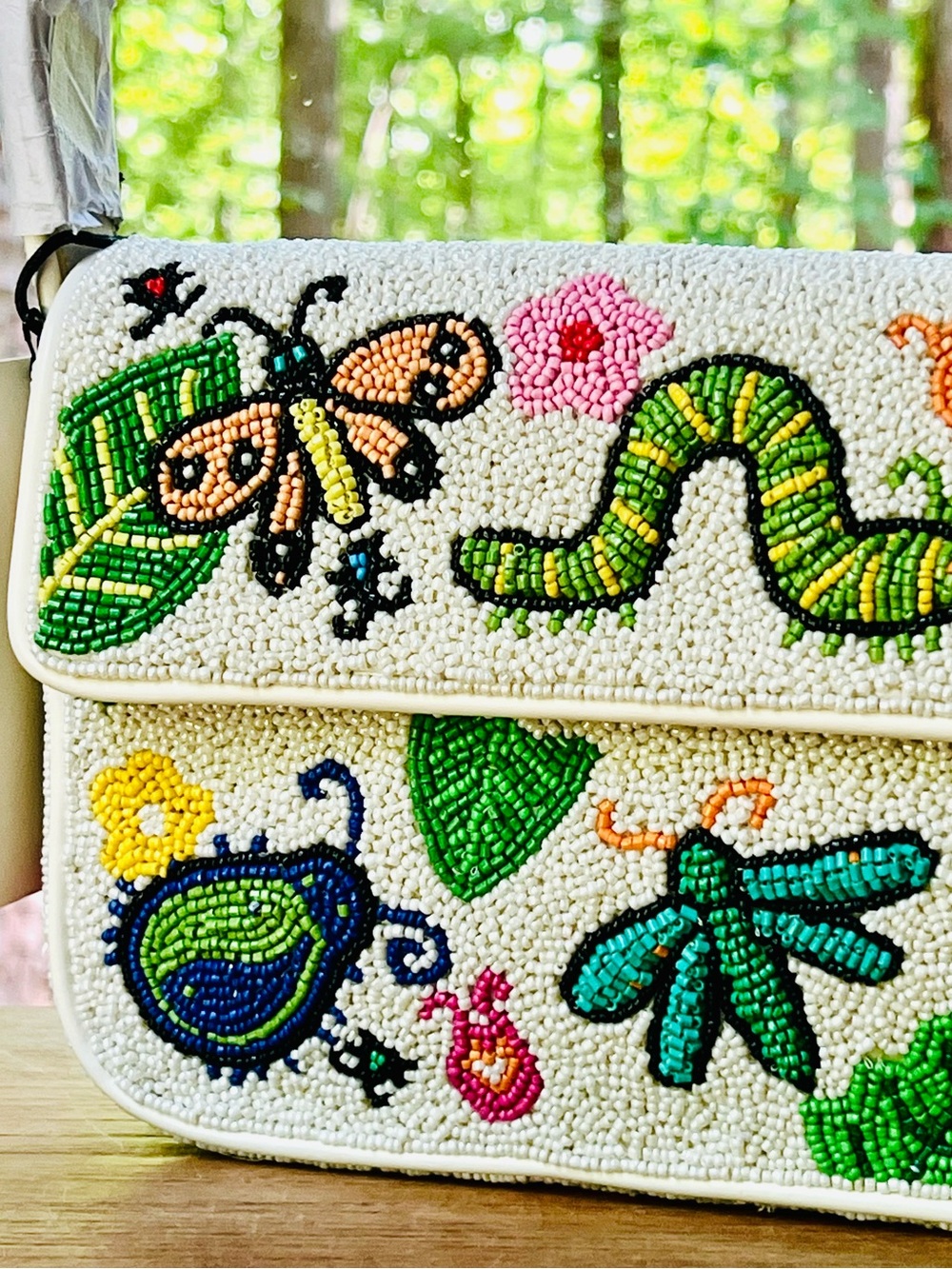 πΊπHPππΊ NWT Staud Beaded Tommy Shoulder Bag Bug Out πRare Findπ - Picture 2 of 16